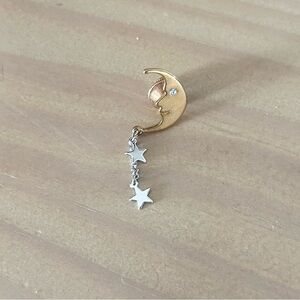 Vintage 1978 Avon “Man in the Moon” Gold & Silver Tone Lapel Pin